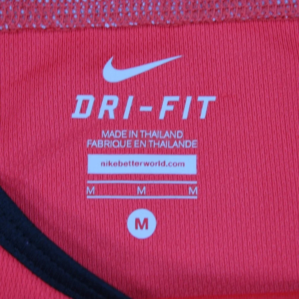Nike Dri-FIT Womens Medium Red Long Sleeve Running Training Shirt Mesh Panels